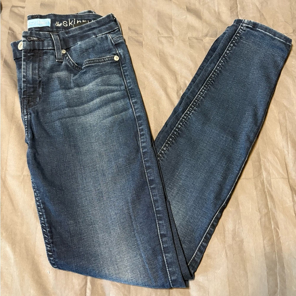 Women's Blue Skinny Jeans, 7 for All Mankind